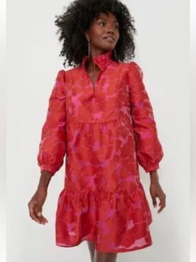 Tuckernuck Palmerston dress in Red Fil Coupe, size Large